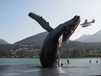 ザトウクジラに突入する飛行船